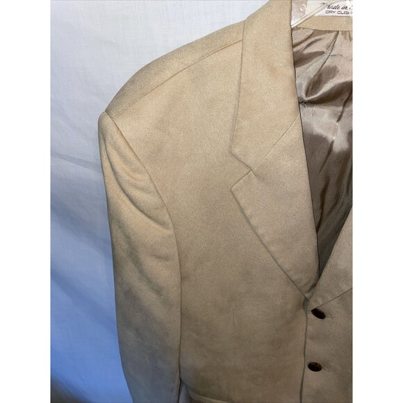 Brandini Dress Blazer Mens Size 40R Beige Three Button Long Sleeve - Picture 5 of 12